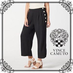 Vince Camuto Side Button Crepe Culotte Pants